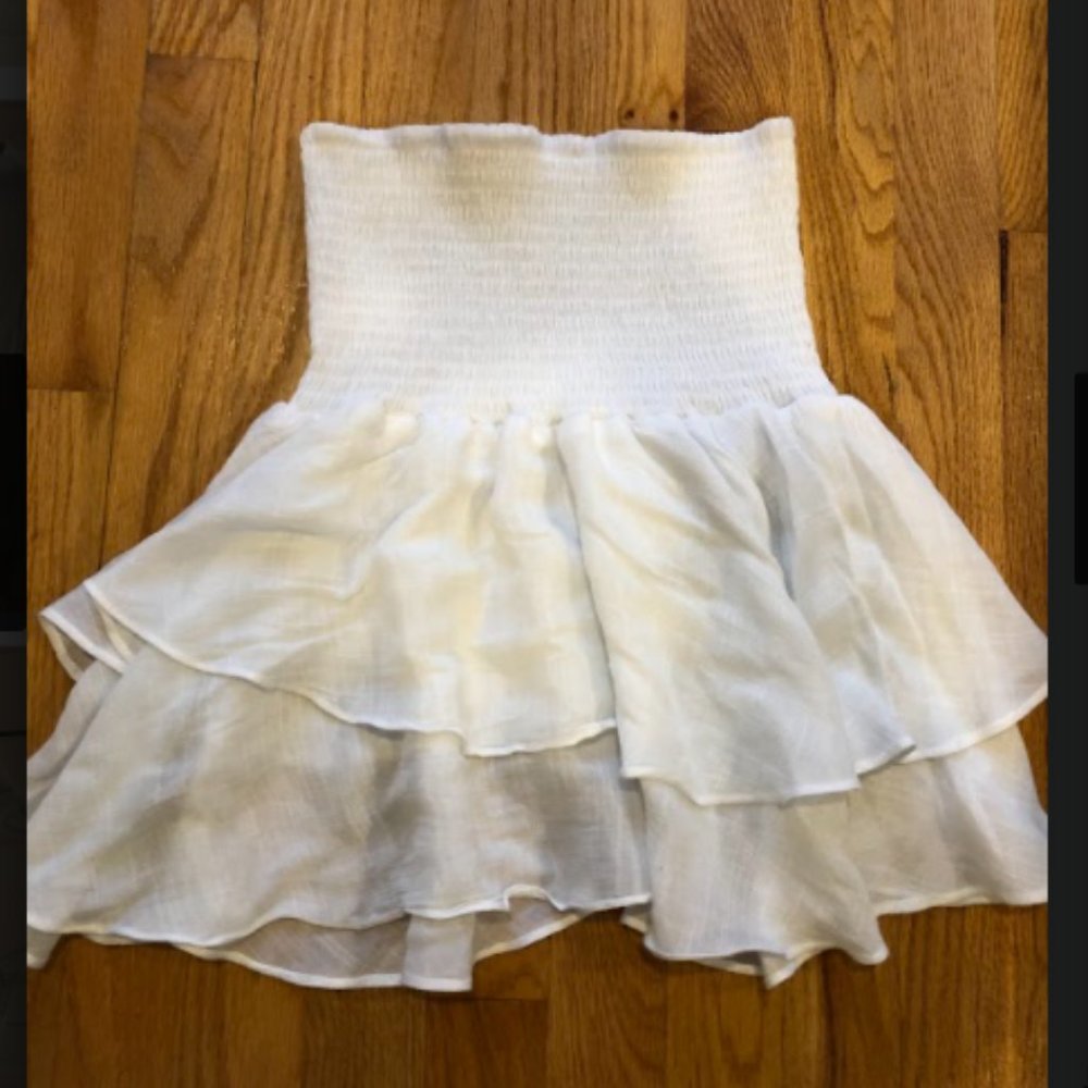 White Ruffle Mini Skirt